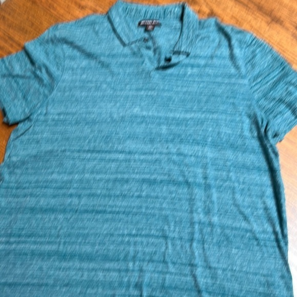 Michael Kors Teal Striped Polo Shirt
